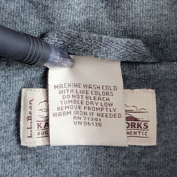 LL Bean Katahdin Iron Works Jacket Mens L Gray Sherpa Lined Full Zip Sweatshirt - Picture 14 of 14